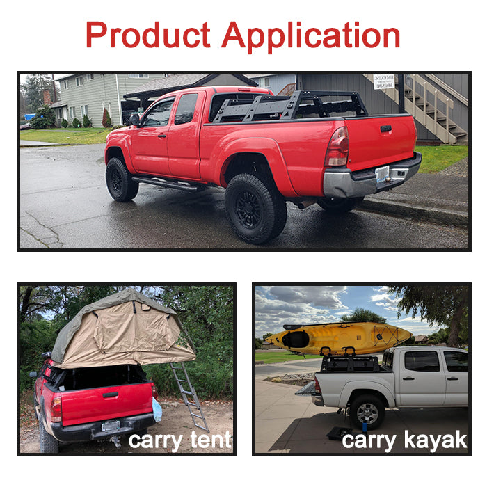 Saremas Steel Truck Bed Rack Cargo Tent Rack Fit for Toyota Tacoma 2005-2022 2nd 3rd Gen