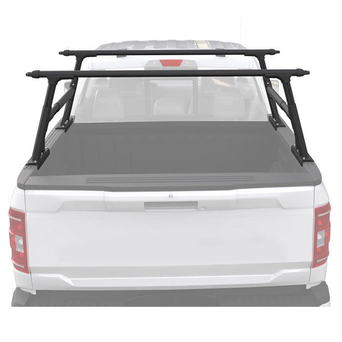Saremas Universal Medium Height Adjustable Aluminum Truck Bed Ladder Rack for Pickups Without Tonneau Cover