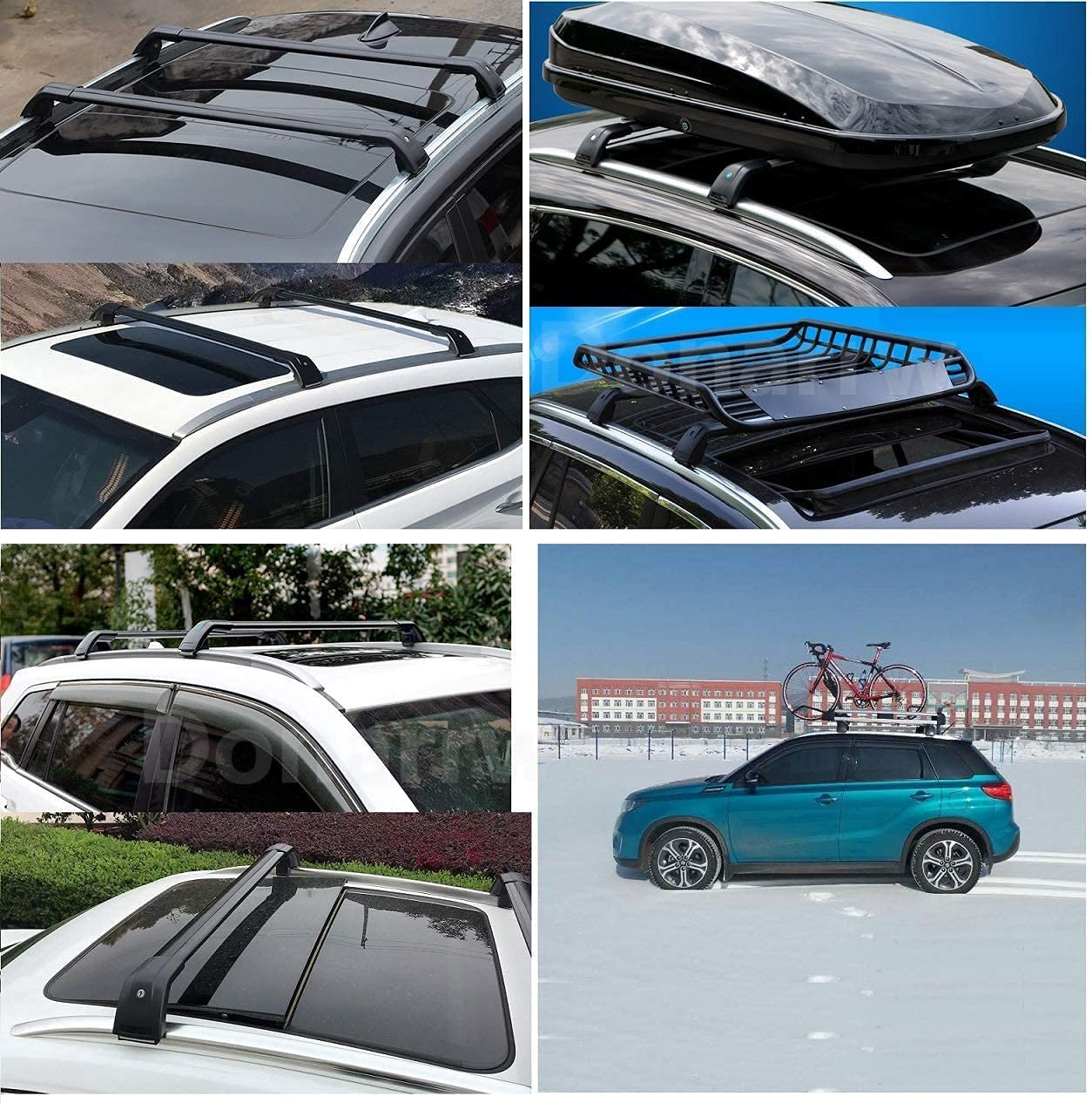 Saremas Aluminum Alloy Luggage Carrier Black Crossbar Cross Bar Roof Rack for Volvo V60 2011-2018,2019-2021