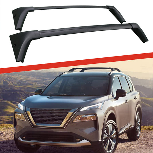 Fit for Nissan Rogue SV SL Platinum 2021 2022 Saremas Black Aluminum Alloy Roof Rack Crossbar Cross Bar