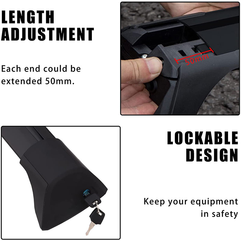 for 2020-2023 Land Rover Defender 90 110 Cross Bars Crossbar Black/Silver Anti-theft with Lock