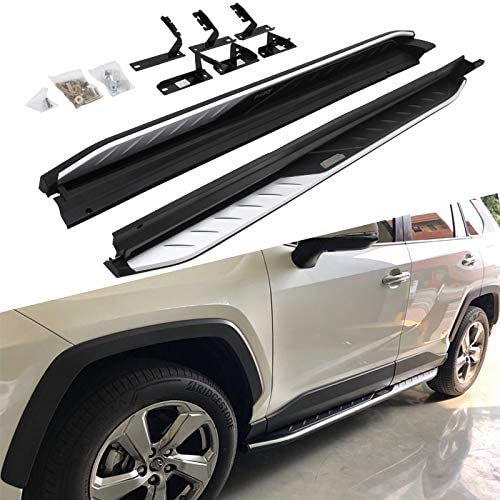 Saremas Black Aluminum Alloy Running Boards Side Steps Nerf Bars for Toyota RAV4 2019 2020 2021
