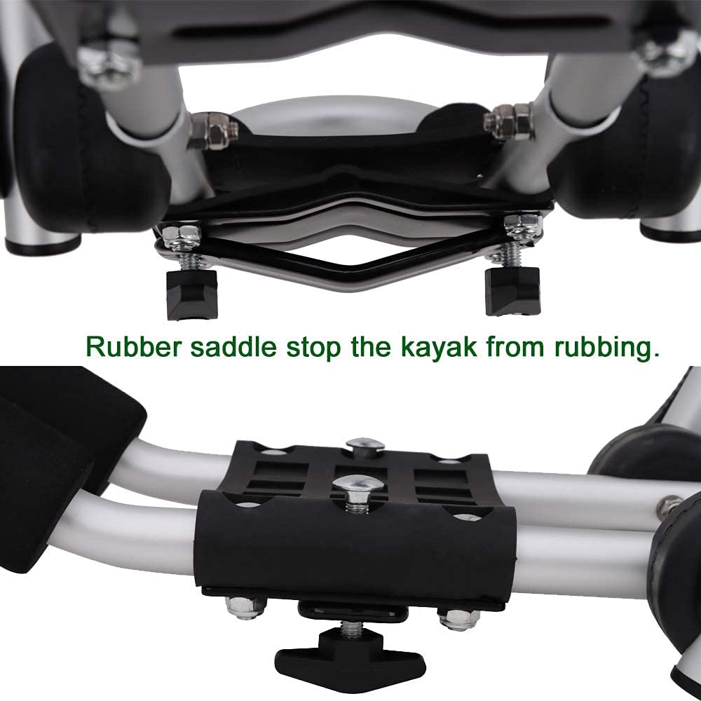 Saremas 2PCS Upgrade Aluminum Alloy Kayak Carrier Roof Rack Top Mount on Car Cross Bar