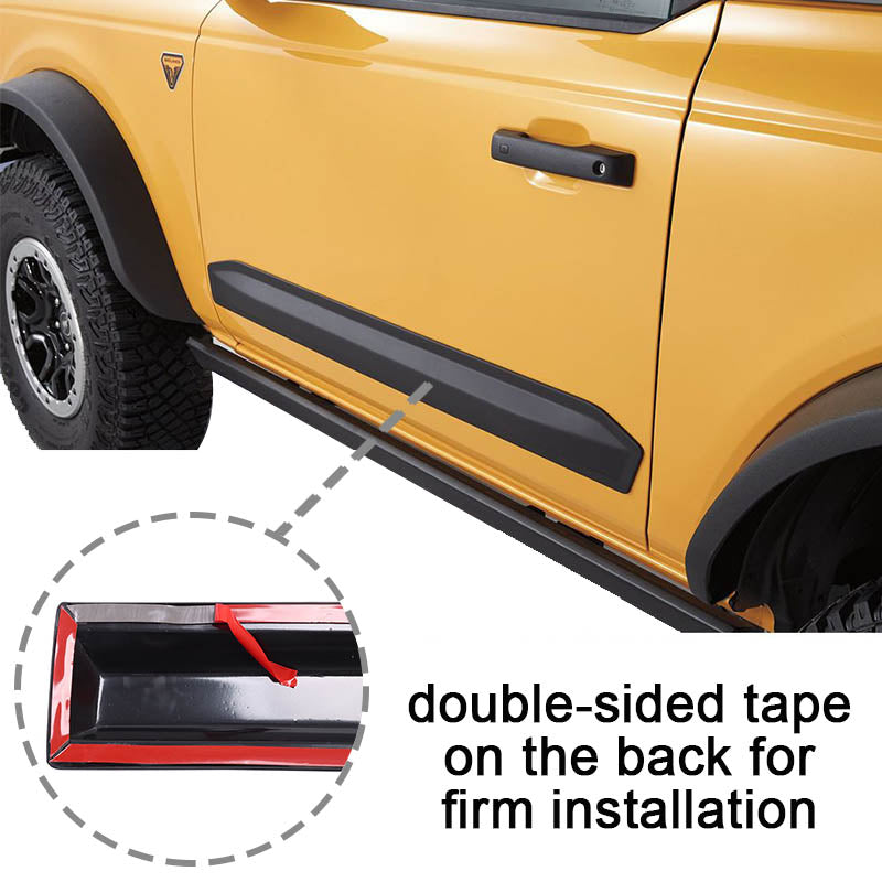 Door Molding Kit Fit for Ford Bronco 2 Door 2dr 2021 2022 Door Side Moulding Trim Sill Anti-Scratch Strip Protector Accessories