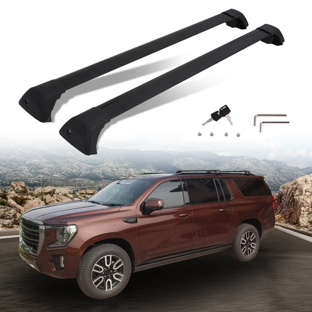 Fit for 2021 2022 Chevrolet Tahoe Chevy Suburban, GMC Yukon XL, Cadillac Escalade ESV Roof Rack Crossbar Cross Bar Anti-theft with Lock