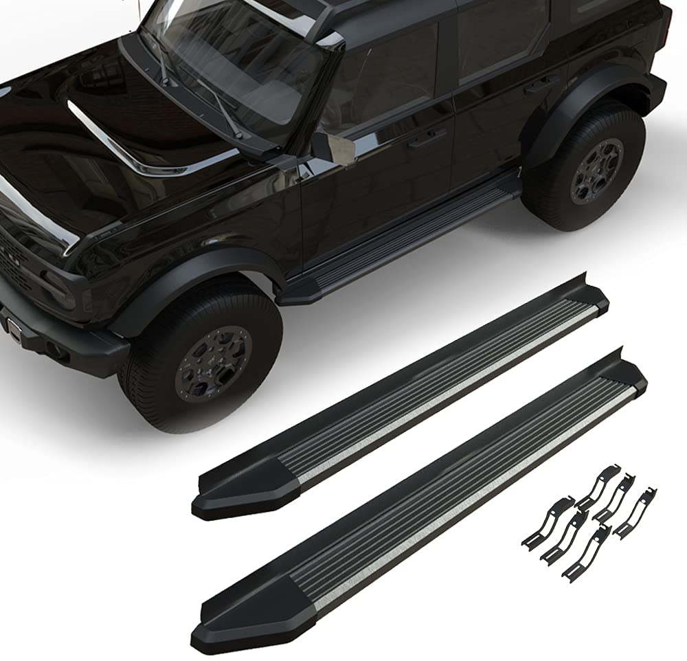 Saremas Black Side Steps Nerf Bars Running Boards for Ford Bronco 4 Door 2021 2022