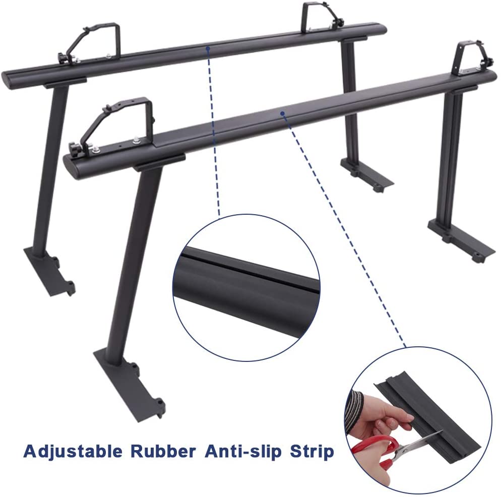 Saremas Universal Adjustable Aluminum Pickup Truck Bed Ladder Rack with Ladder Stops