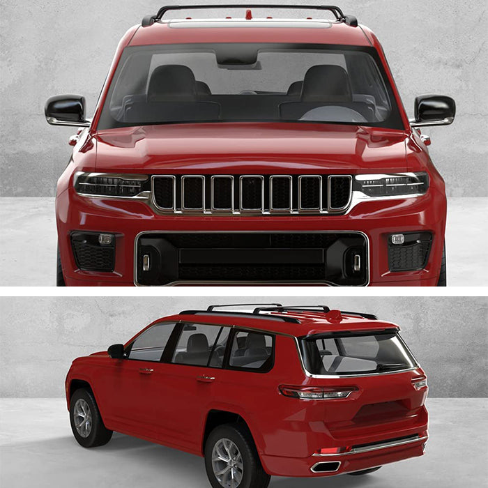 Saremas Black/Silver Aluminum Alloy Roof Rack Crossbar Cross Bar Fit for Jeep Grand Cherokee L 2021 2022