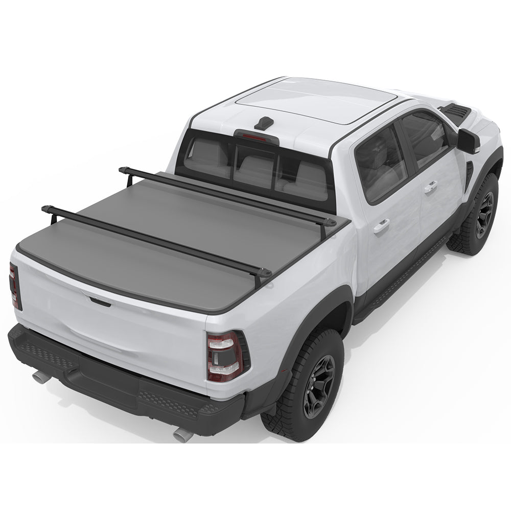 Saremas Adjustable Aluminum Low-Height Truck Bed Rack for Pickups with Soft Roll Up and Retractable Tonneau Covers