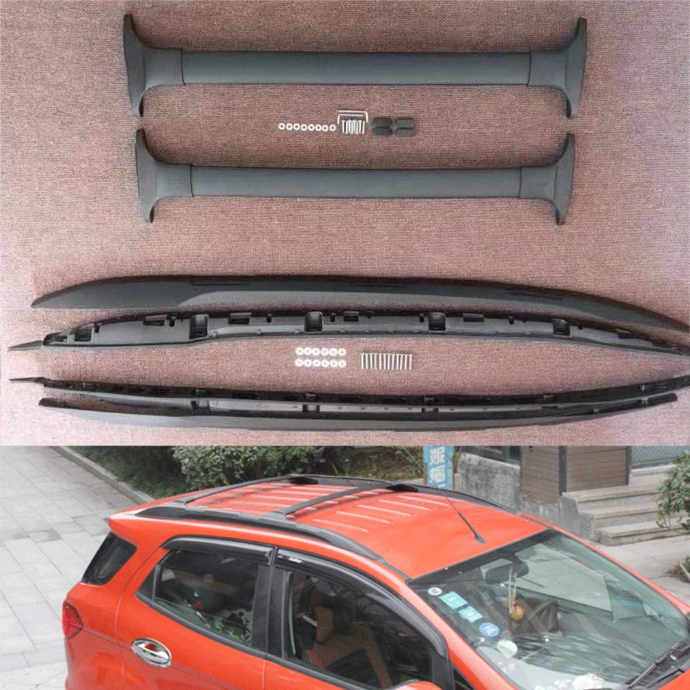 Saremas 4PCS Black Car Luggage Roof Rail &amp; Rack Fit for Ford EcoSport 2013-2021