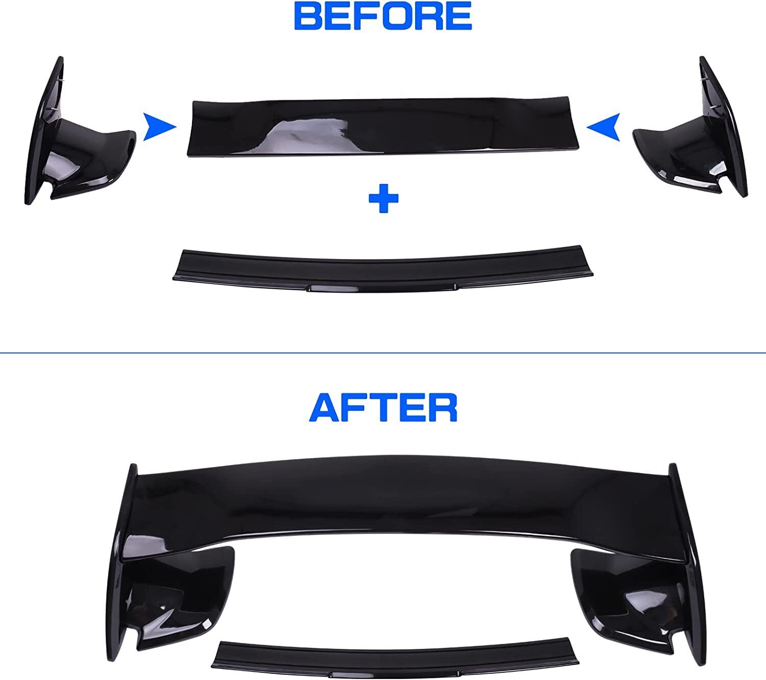 Rear Trunk Spoiler Wing ABS Painted Gloss Black Compatible with 2006-2011 Honda Civic 4 Door Sedan