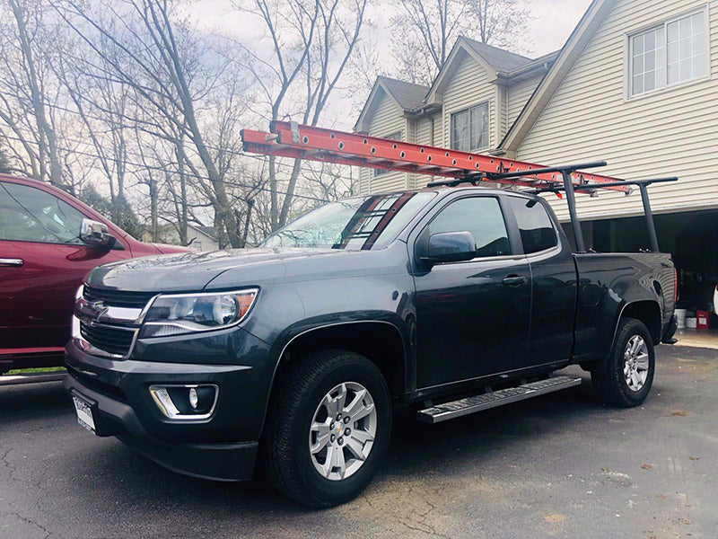 Saremas Universal Adjustable Aluminum Pickup Truck Bed Ladder Rack with Ladder Stops