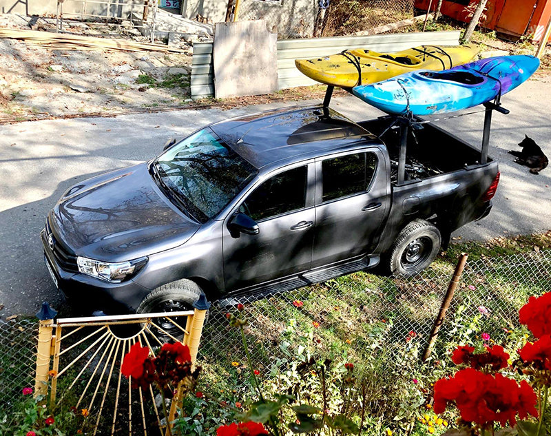 Saremas Universal Adjustable Aluminum Pickup Truck Bed Ladder Rack with Ladder Stops