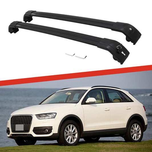 Saremas Aluminum Alloy Luggage Carrier Black Crossbar Cross Bar Roof Rack for Audi Q3 2013-2018