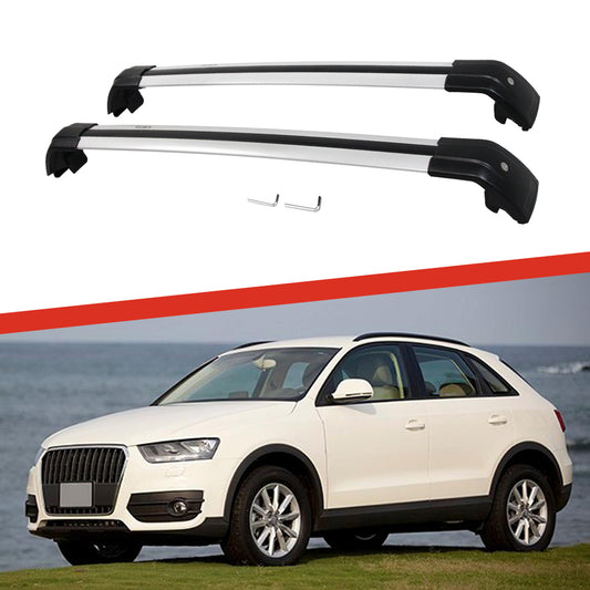 Saremas Aluminum Alloy Luggage Carrier Silver Crossbar Cross Bar Roof Rack for Audi Q3 2013-2018