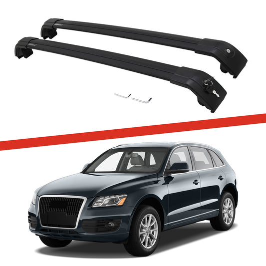 Saremas Car Top Luggage Holder Carrier Black Crossbar Cross Bar Roof Rack for Audi Q5 2009-2017