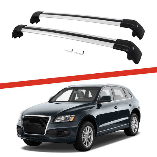 Saremas Car Top Luggage Holder Carrier Silver Crossbar Cross Bar Roof Rack for Audi Q5 2009-2017