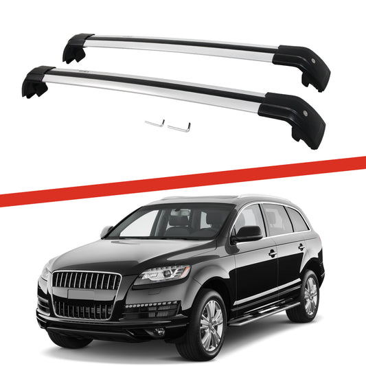 Saremas Off-road Cargo Carrier Silver Crossbars Cross Bars Roof Racks for Audi Q7 2006-2015