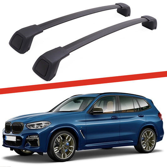 Saremas Black Aluminum Alloy Roof Rack Crossbar Cross Bar for BMW X3 G01 2018-2021