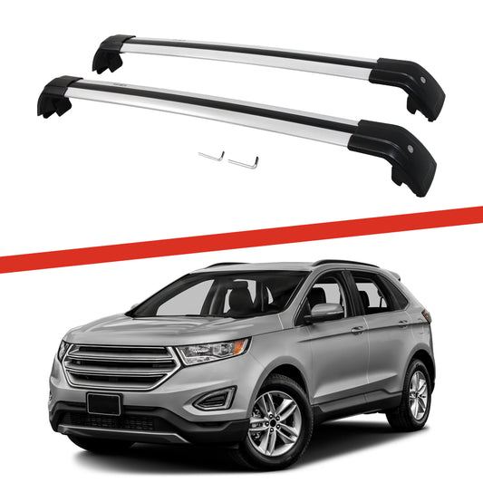 Saremas Off-road Luggage Carrier Lockable Silver Crossbar Cross Bar Roof Rack for Ford Edge 2015-2021