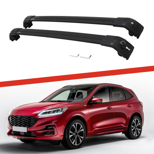 Saremas Off-road Luggage Carrier Lockable Black Crossbar Cross Bar Roof Rack for Ford Escape Kuga 2020 2021