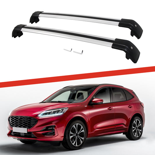 Saremas Off-road Luggage Carrier Lockable Silver Crossbar Cross Bar Roof Rack for Ford Escape Kuga 2020 2021