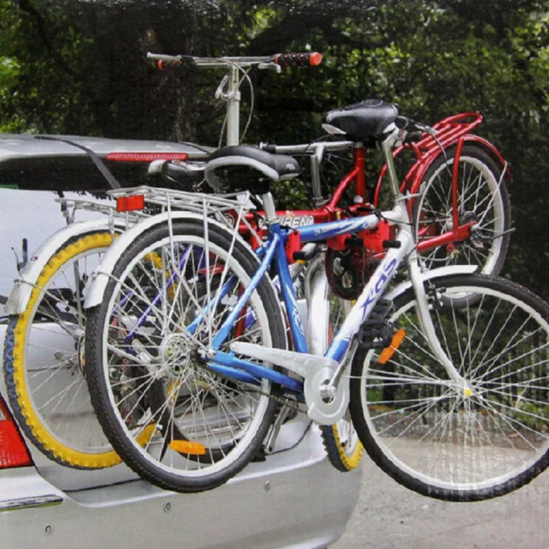 Saremas Universal Foldable Iron Bike Bicycle Rack for Car Rear With Extension Rod