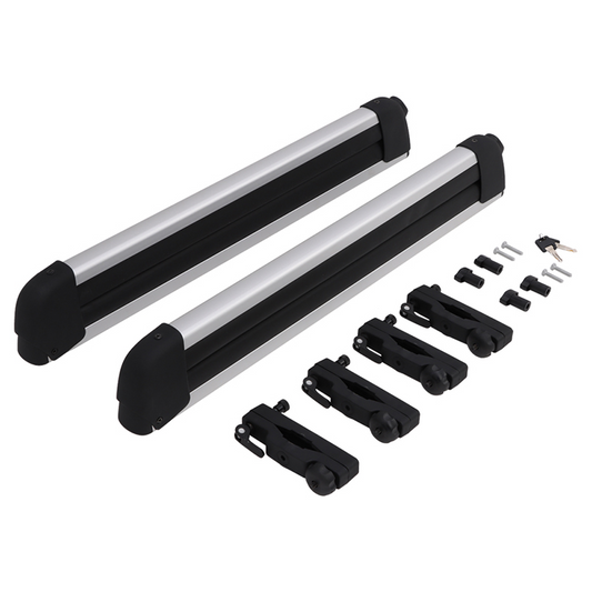 Saremas Universal Car Ski Snowboard Roof Racks,for 2 Pair Skis / 2 Snowboards,Lockable Fit Most Vehicles Equipped Crossbars