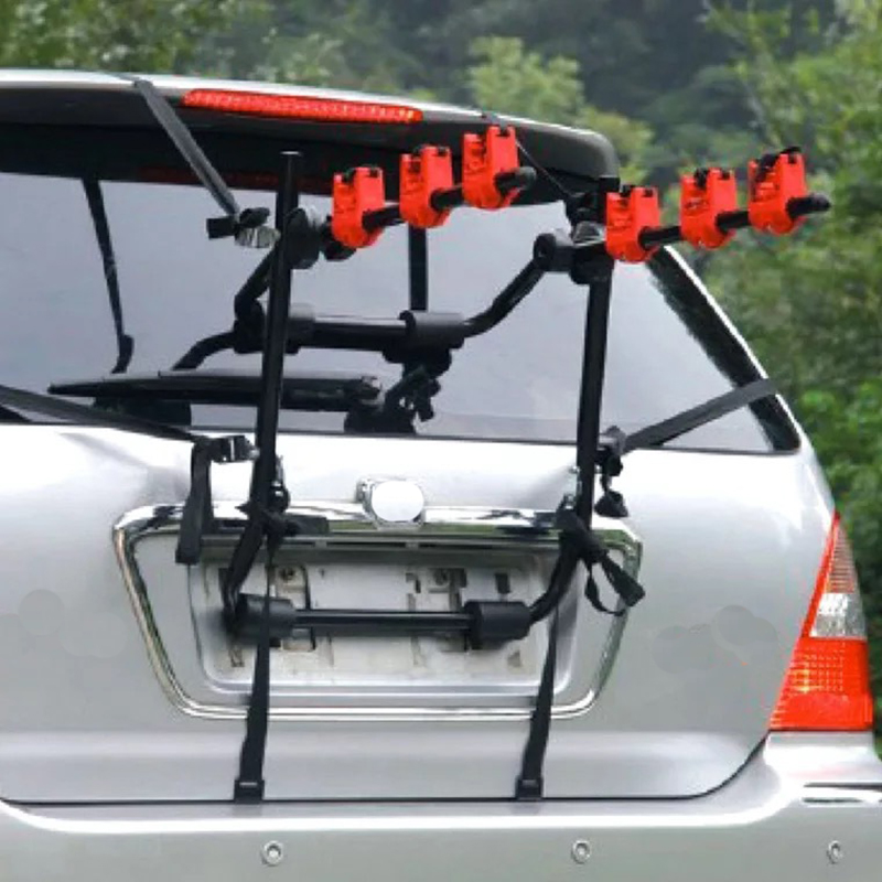 Saremas Universal Foldable Iron Bike Bicycle Rack for Car Rear With Extension Rod