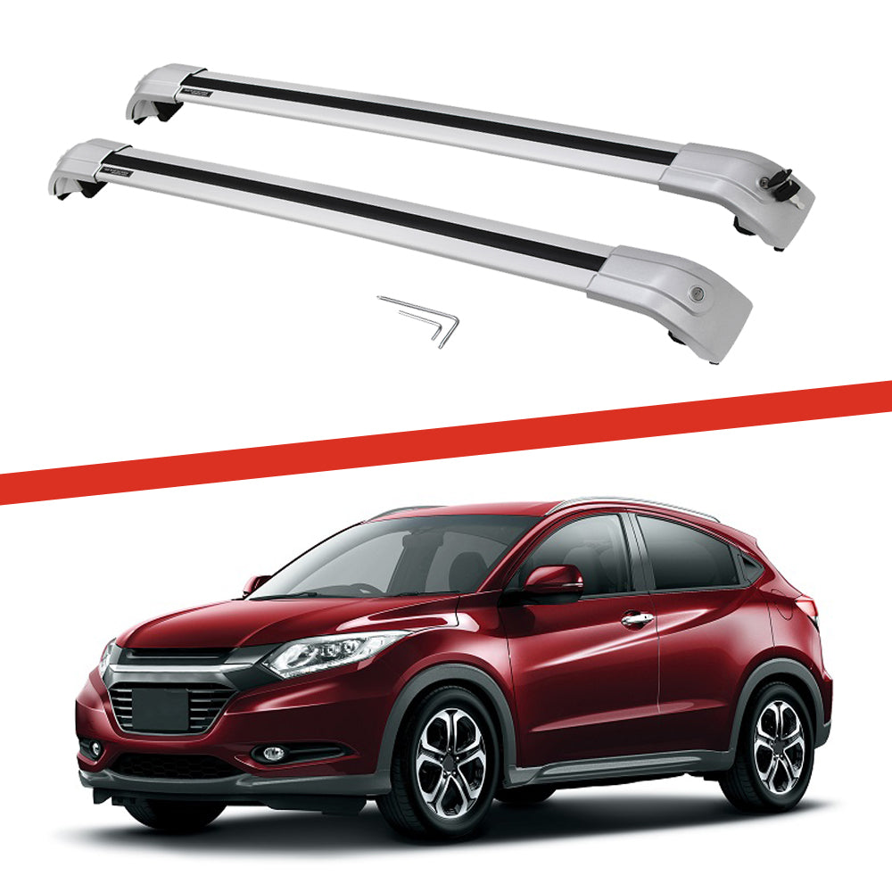 Saremas Car Top Luggage Holder Carrier All Silver Crossbar Cross Bar Roof Rack for Honda HR-V Vezel 2016-2021