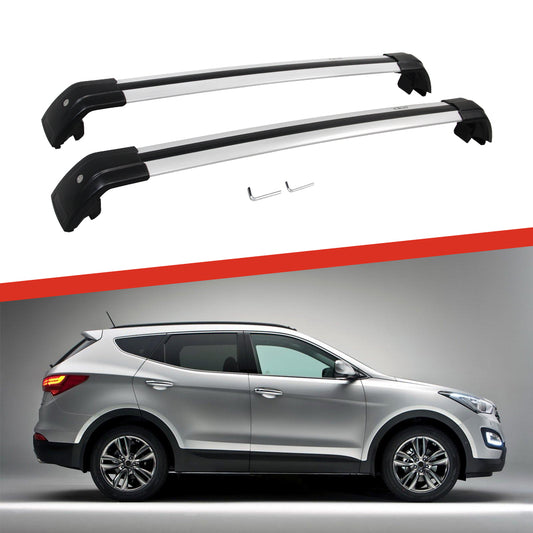 Saremas Off-road Luggage Carrier Lockable Silver Crossbar Cross Bar Roof Rack for Hyundai IX45 2013-2018