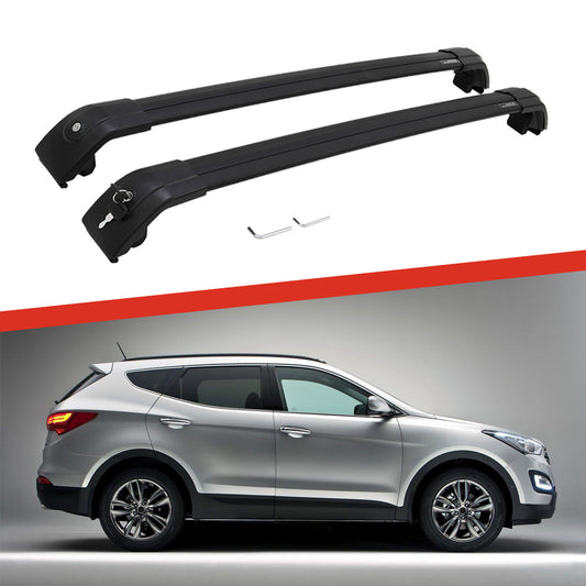 Saremas Off-road Luggage Carrier Lockable Black Crossbar Cross Bar Roof Rack for Hyundai IX45 2013-2018