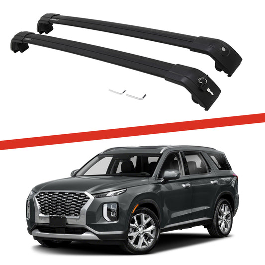 Saremas Car Top Luggage Holder Carrier Black/Silver Crossbar Cross Bar Roof Rack for Hyundai Palisade 2020 2021