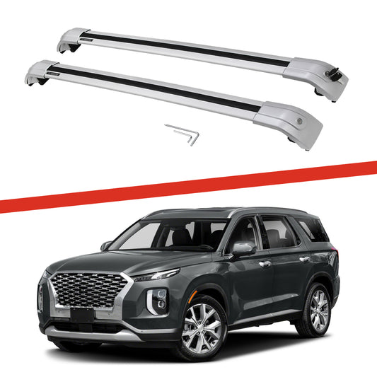 Saremas Car Top Luggage Holder Carrier All Silver Crossbar Cross Bar Roof Rack for Hyundai Palisade 2020 2021