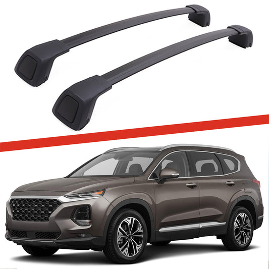 Saremas Black Aluminum Alloy Roof Rack Crossbar Cross Bar for Hyundai Santa Fe 2019-2022