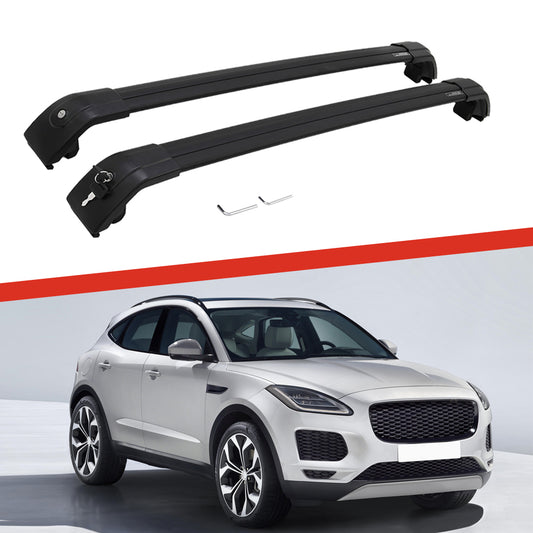 Saremas Adjustable Luggage Carrier Black Crossbars Cross Bars Roof Racks for Jaguar E-pace 2017-2021