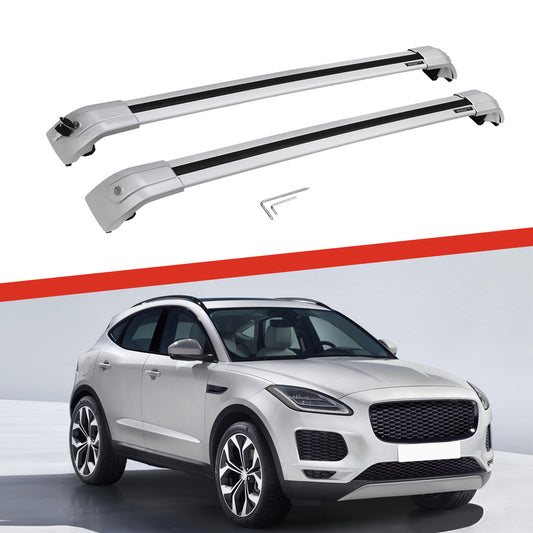Saremas Adjustable Luggage Carrier All Silver Crossbars Cross Bars Roof Racks for Jaguar E-pace 2017-2021