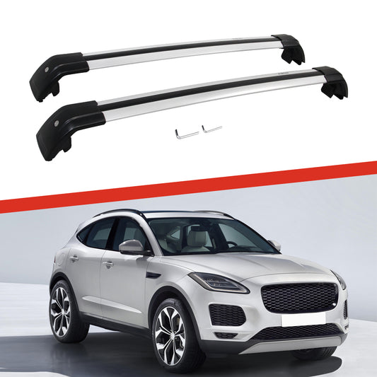 Saremas Adjustable Luggage Carrier Silver Crossbars Cross Bars Roof Racks for Jaguar E-pace 2017-2021