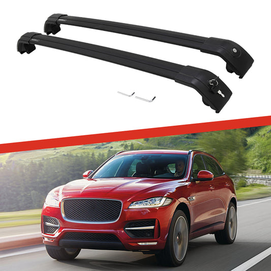 Saremas Adjustable Luggage Carrier Black Crossbars Cross Bars Roof Racks for Jaguar F-pace 2016-2021