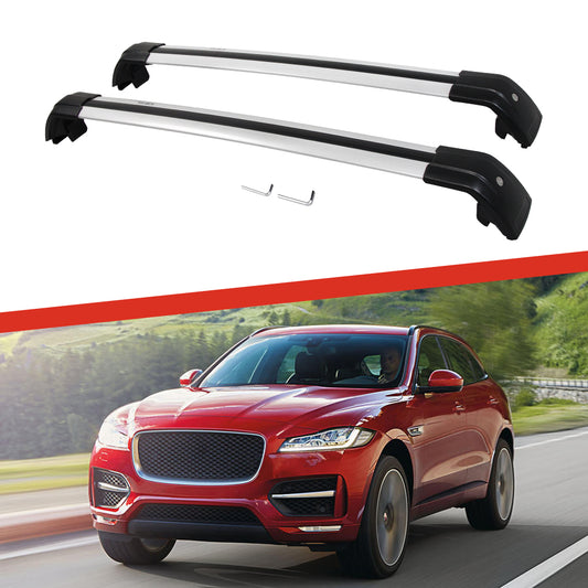Saremas Adjustable Luggage Carrier Silver Crossbars Cross Bars Roof Racks for Jaguar F-pace 2016-2021