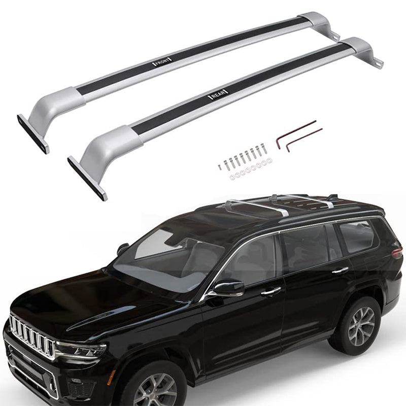 Saremas Black/Silver Aluminum Alloy Roof Rack Crossbar Cross Bar Fit for Jeep Grand Cherokee L 2021 2022