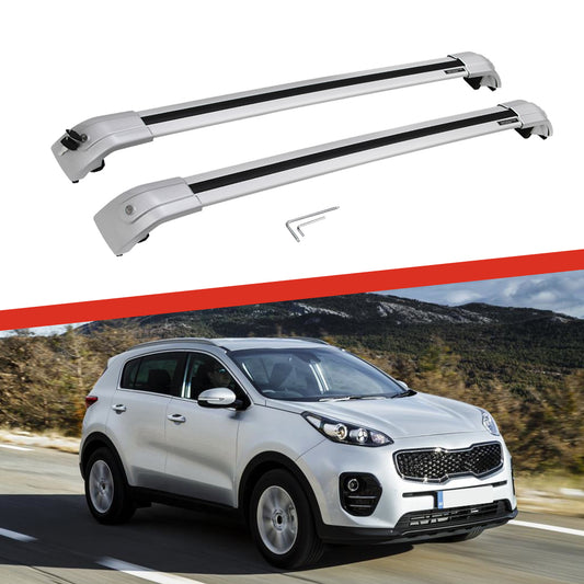 Saremas Off-road Cargo Carrier All Silver Crossbars Cross Bars Roof Racks for Kia KX5 Sportage 2016-2021