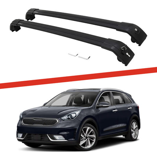 Saremas Adjustable Luggage Carrier Black Crossbars Cross Bars Roof Racks for Kia Niro 2017-2021