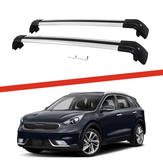 Saremas Adjustable Luggage Carrier Silver Crossbars Cross Bars Roof Racks for Kia Niro 2017-2021