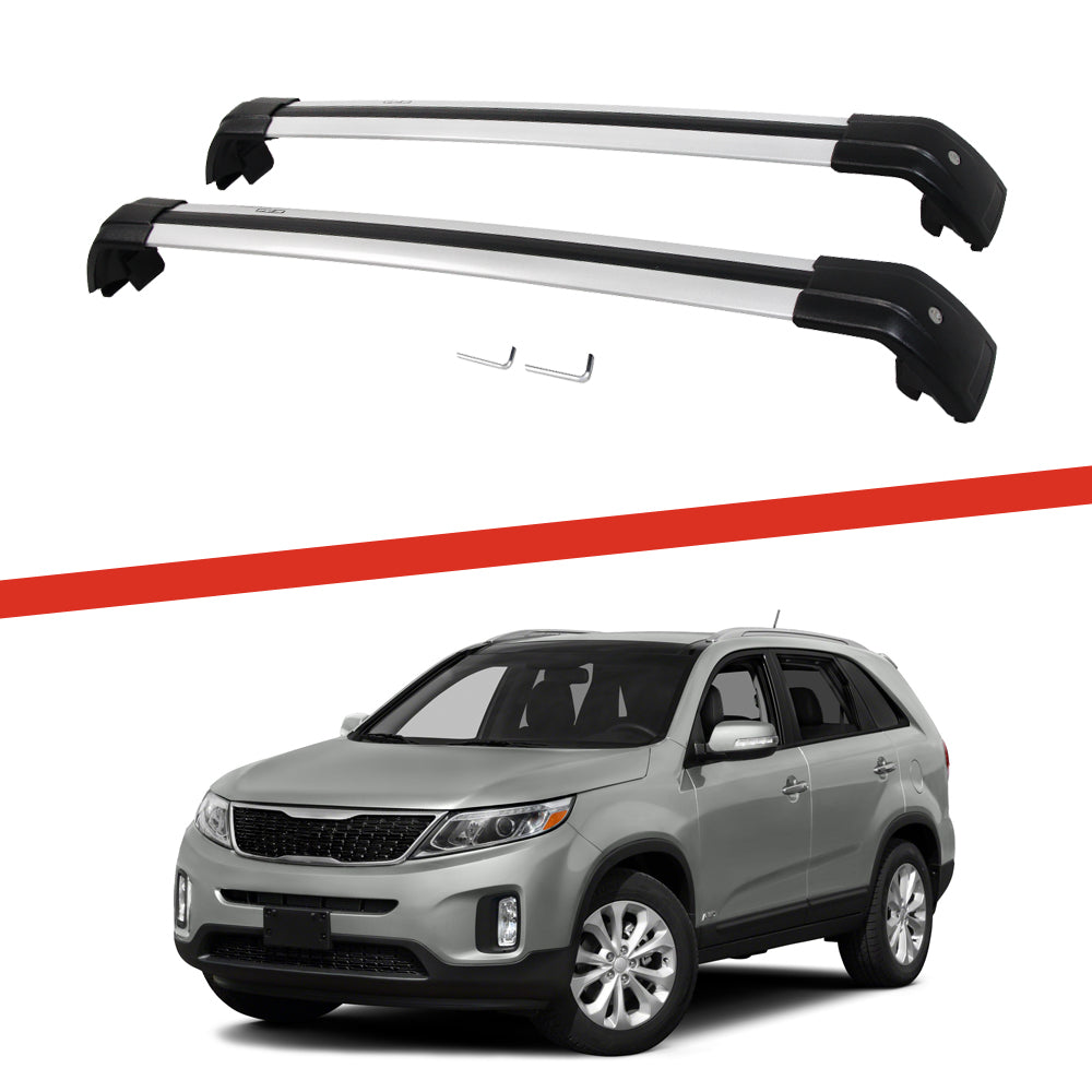 Saremas Off-road Luggage Carrier Lockable Silver Crossbar Cross Bar Roof Rack for Kia Sorento 2015-2020