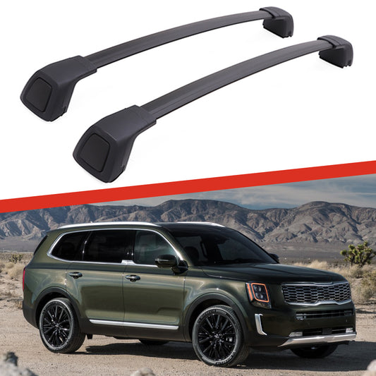 Saremas Black Aluminum Alloy Roof Rack Crossbar Cross Bar for Kia Telluride 2019 2020 2021 2022