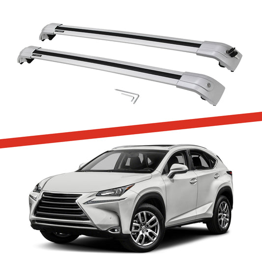 Saremas Car Top Luggage Holder Carrier All Silver Crossbar Cross Bar Roof Rack for Lexus NX NX200 NX200t NX300H NX300 2015-2021