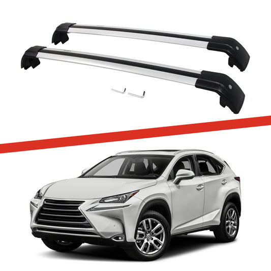 Saremas Car Top Luggage Holder Carrier Silver Crossbar Cross Bar Roof Rack for Lexus NX NX200 NX200t NX300H NX300 2015-2021