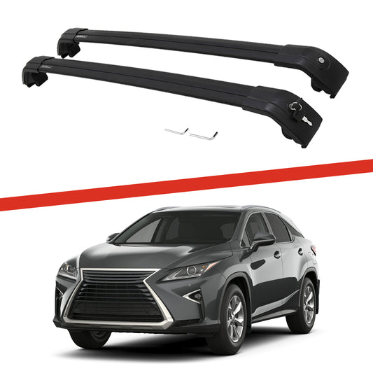 Saremas Adjustable Luggage Carrier Black Crossbars Cross Bars Roof Racks for Lexus RX RX350 RX350L RX450h RX450hL 2016-2021
