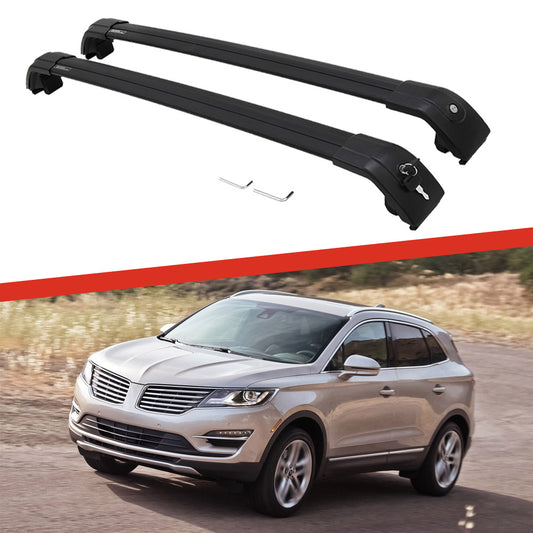 Saremas Car Top Luggage Holder Carrier Black Crossbar Cross Bar Roof Rack for Lincoln MKC 2015-2019